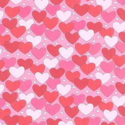Love Me Do - Floating Hearts Pink Yardage Primary Image
