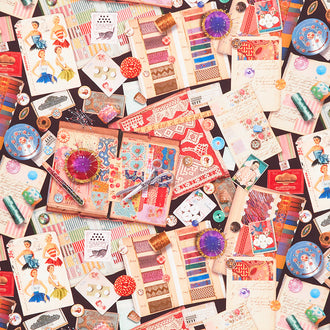 Vintage Sewing Stash - Sewing Collage Multi Yardage