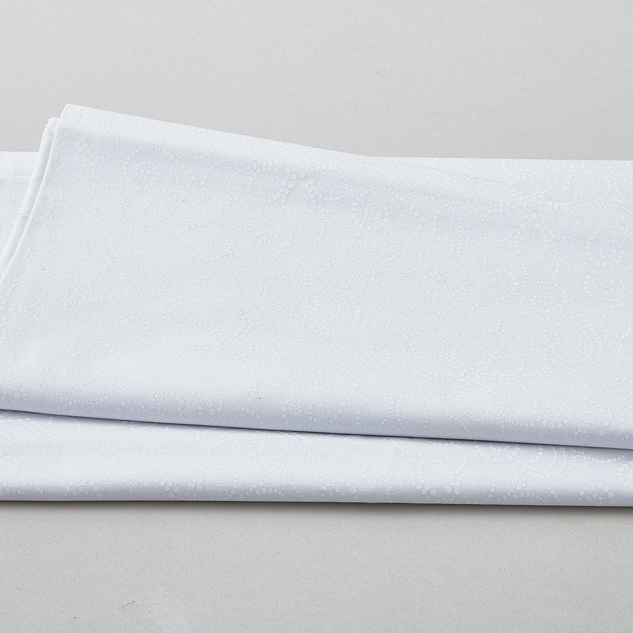 Morning Mist VI - Dotted Hearts and Flowers White on White 3 Yard Cut Primary Image