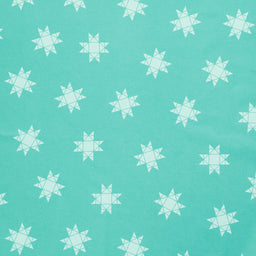 Missouri Star Quilt Backs - Quilt Town Tossed Missouri Star Aqua 110" Wide Backing Primary Image