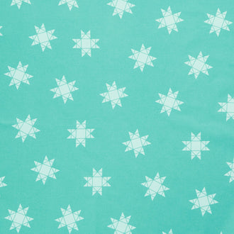 Missouri Star Quilt Backs - Quilt Town Tossed Missouri Star Aqua 108" Wide Backing