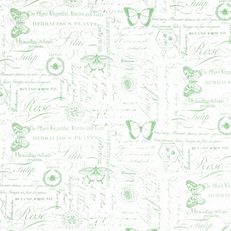 Deborah's Garden - Toile White Green Yardage