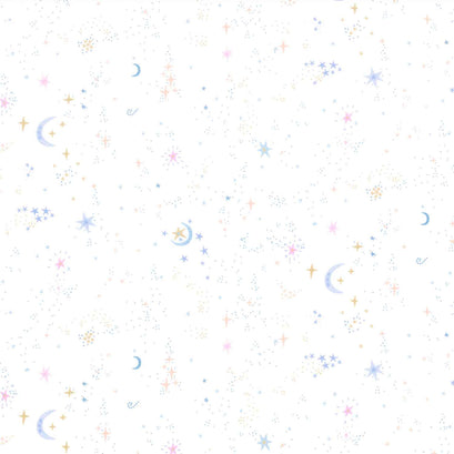 Rebel Knights - Starry Night White Yardage