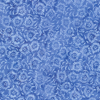 Pebbles and Daisies Batiks - Pressed Flowers Got the Blues Yardage