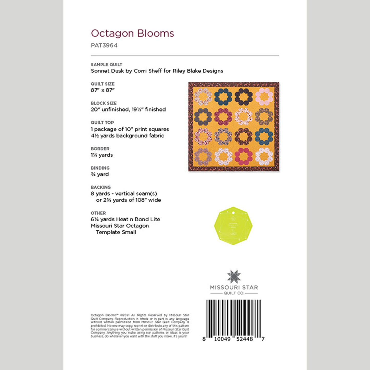 Digital Download - Octagon Blooms Quilt Pattern by Missouri Star Alternative View #1