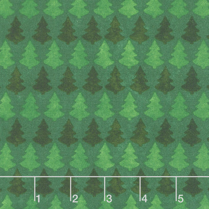 Timber Gnomies Tree Farm - Monotone Trees Green Yardage