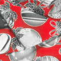 Holiday Flourish Scarlet - Ornaments Scarlet Metallic Yardage Alternative View #1