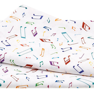 Woodland Musicians - Musical Notes Bright White 2 Yard Cut