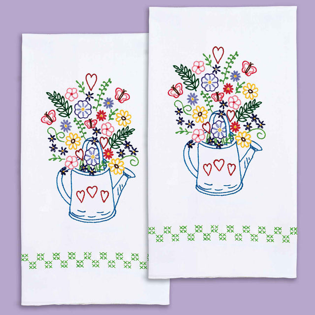 Watering Can Embroidery Hand Towel Set Primary Image