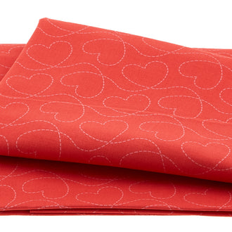 Be Mine - Stitched Hearts Red 2 Yard Cut