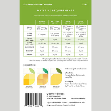 Digital Download - Memi's Lemons Quilt Pattern Alternative View #1