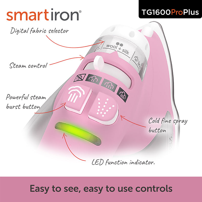 Oliso® TG1600Pro+ Smart Iron® - Pink Alternative View #3