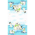 Burr the Polar Bear - Polar Bears Double Border Aqua Yardage Alternative View #1
