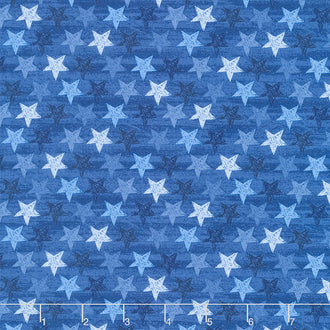 Fired Up - Stars Blue Yardage
