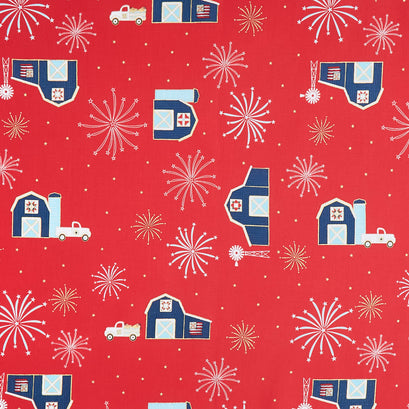 Sweet Freedom - Barns Red Sparkle Yardage