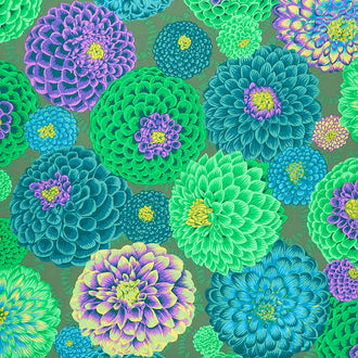 Kaffe Fassett Collective - August 2022 Flora Green Yardage