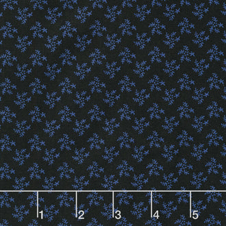 Nightfall - Sprigs Black Navy Yardage