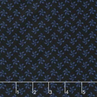 Nightfall - Sprigs Black Navy Yardage