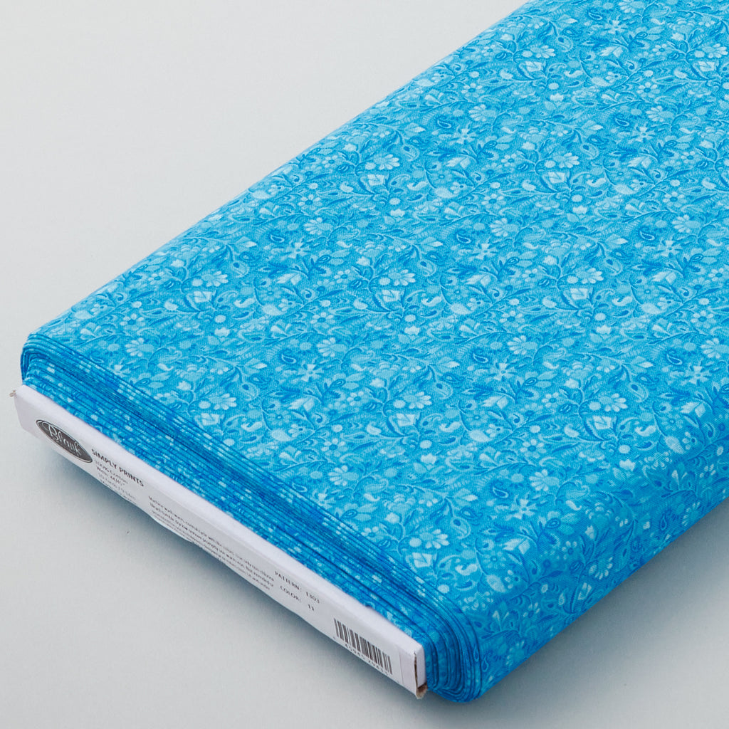 Simply Prints - Paisley Vines Blue 10 Yard Bolt Primary Image