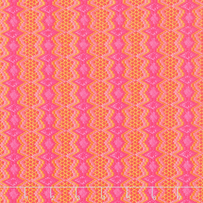 Vintage Soul - Stripe Crewel Hot Pink Yardage