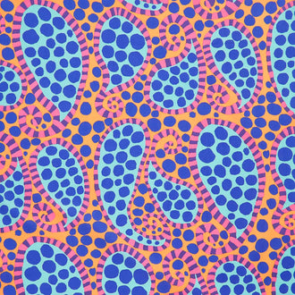 Kaffe Fassett Collective - August 2023 Cool Colorway Paisley Dot Orange Yardage