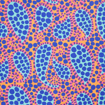 Kaffe Fassett Collective - August 2023 - Cool ColorwayPaisley Dot Orange Yardage Primary Image