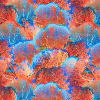 Jewels of the Sea - Coral Multi Digitally Printed Yardage