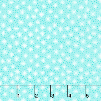 Furry and Bright - Star Dot Teal Yardage