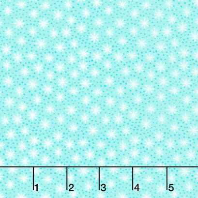 Furry and Bright - Star Dot Teal Yardage