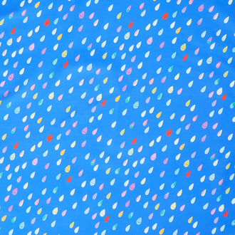Whatever the Weather - Rainbow Raindrops Bright Sky Yardage