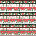 Feeling Frosty - Snowman Border Stripe Red Yardage Alternative View #1
