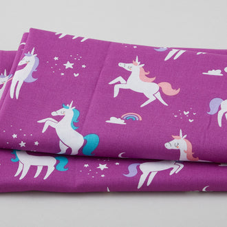 Prancing Unicorns Purple 2 Yard Cut