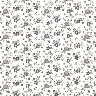 Black Tie - Floral Off White Yardage
