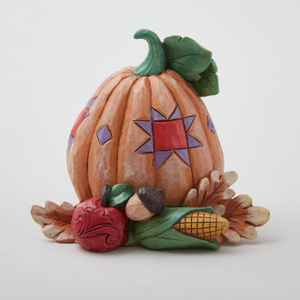 Jim Shore Heartwood Creek Mini Pumpkin with Bounty