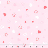 Cozy Cotton Flannels - Hearts Pink Yardage Primary Image