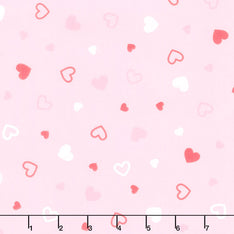 Cozy Cotton Flannels - Hearts Pink Yardage Primary Image