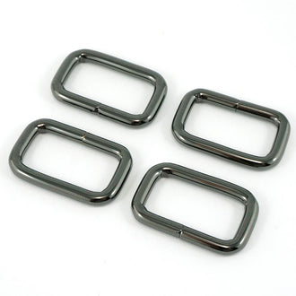 Emmaline 1" Rectangular Rings - Set of Four Gunmetal