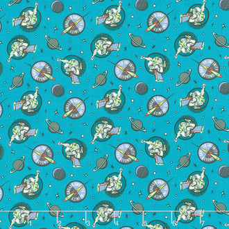 Toy Story - Buzz Spotlight Buzz Badge Blue Yardage