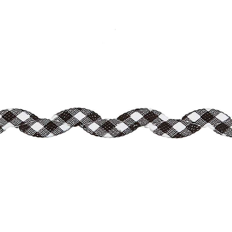 Gingham Ric Rac - 1/3" White, Black, Grey Primary Image