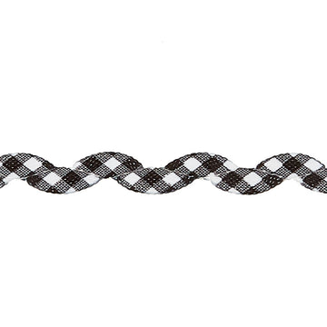 Gingham Ric Rac - 1/3" White, Black, Grey Primary Image