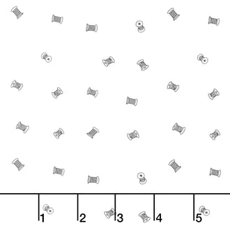 Sew Journal - Tiny Spools White Yardage