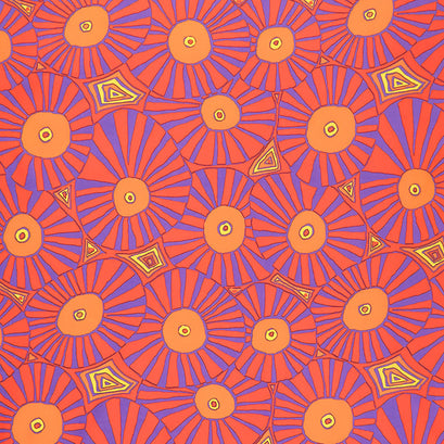 Kaffe Fassett Collective - August 2022 Warm Colorway Brollies Red Yardage