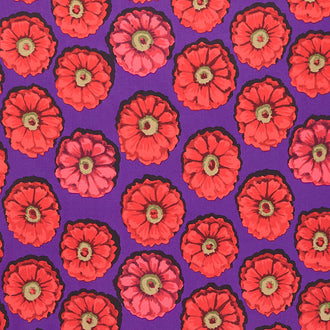 Kaffe - 85 and Fabulous Zinnia Crimson Yardage