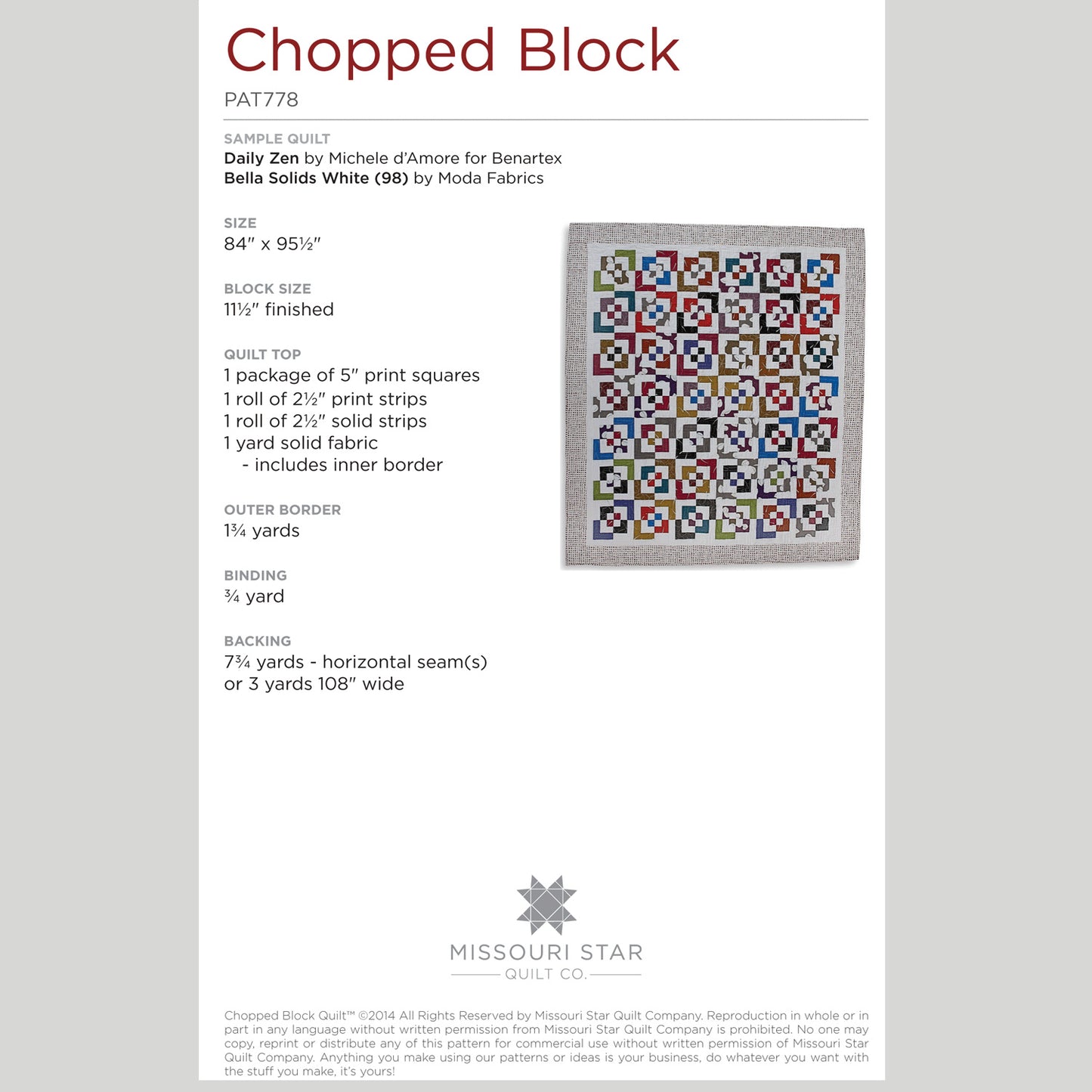Digital Download - Chopped Block Quilt Pattern by Missouri Star Alternative View #1