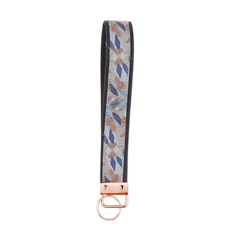 Walk, Don't Run Key Fob Kit - Floral Frost Cork & Navy Pebble Faux Leather