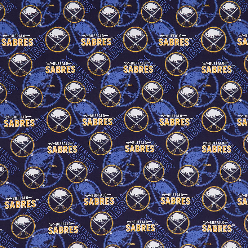 NHL - Buffalo Sabres Tone on Tone Navy Yardage Primary Image