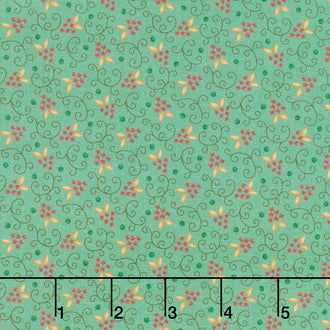 Quiet Grace - Starberries Turquoise Yardage