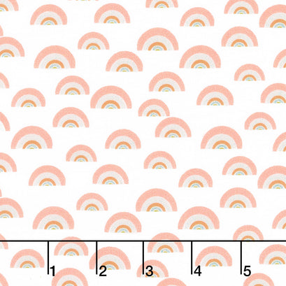Noah's Ark - Rainbows White Yardage