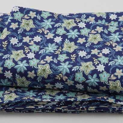 Blissful - Graphic Floral Navy 3 Yard Cut