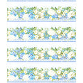 Periwinkle Spring - Floral Border Stripe Periwinkle Yardage Alternative View #1